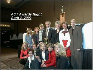 Coach Ken Parker and members of the OAC Racing Team at the ACT 2002 Sports Award Dinner