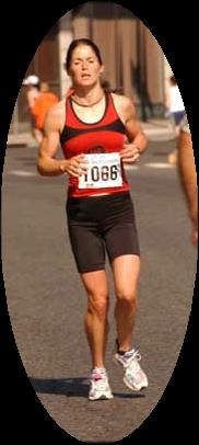 Michelle Schuler enroute to a 3:03:07 marathon in Hartford, CT