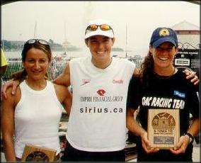 L to R, Lisa Balerna, Sharon Donnelly and Michelle Schuler at the K-Town Triathlon in Kingston